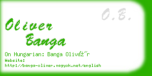 oliver banga business card